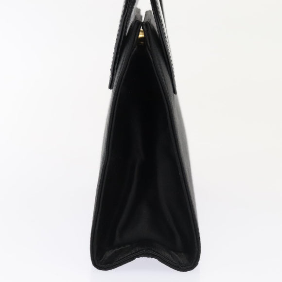 Salvatore Ferragamo Handtasche Satin Schwarz Gold Orig 90246