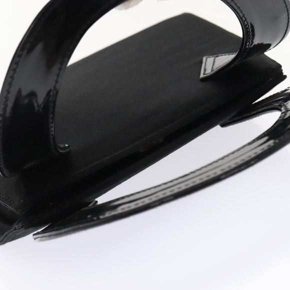 Salvatore Ferragamo Handtasche Satin Schwarz Gold Orig 90246