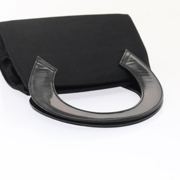 Salvatore Ferragamo Handtasche Satin Schwarz Gold Orig 90246