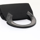 Salvatore Ferragamo Hand Bag Satin Black Gold Auth 90246-7