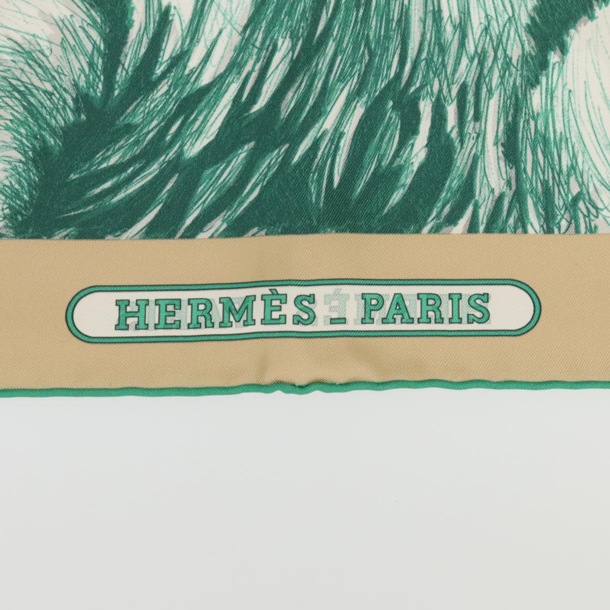 HERMES Carre 90 Scarf Silk Green Auth 90248A