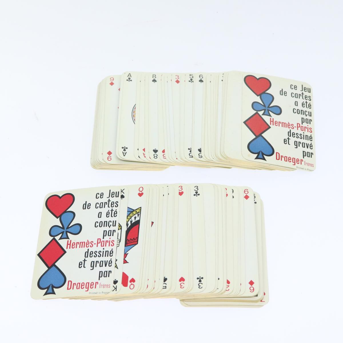 HERMES Playing Cards Blue Red Auth 90249A