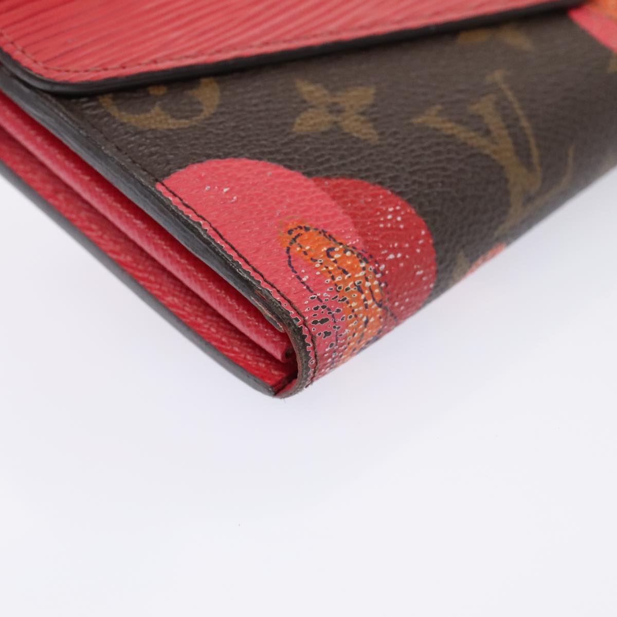 LOUIS VUITTON Epi Monogram La Mage Portefeiulle Sarah Red M60938 LV Auth 90252