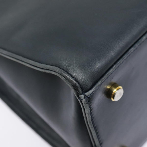 Salvatore Ferragamo Gancini Tote Bag Leather Black Gold Auth 90254