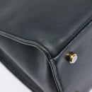 Salvatore Ferragamo Gancini Tragetasche Leder Schwarz Gold Auth 90254-14