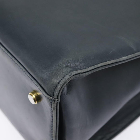 Salvatore Ferragamo Gancini Tragetasche Leder Schwarz Gold Auth 90254