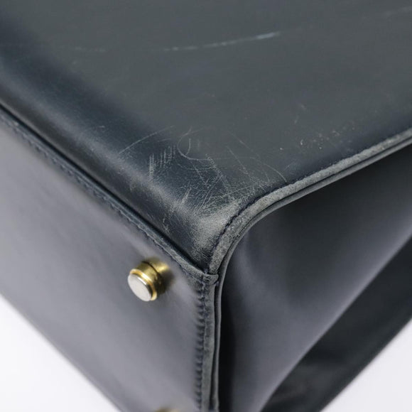 Salvatore Ferragamo Gancini Tragetasche Leder Schwarz Gold Auth 90254