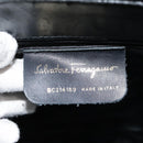 Salvatore Ferragamo Gancini Tragetasche Leder Schwarz Gold Auth 90254-12