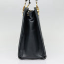 Salvatore Ferragamo Gancini Tragetasche Leder Schwarz Gold Auth 90254-4