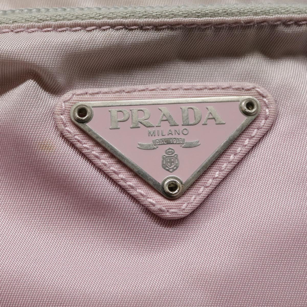 PRADA Shoulder Bag Nylon Pink Silver Auth 90260