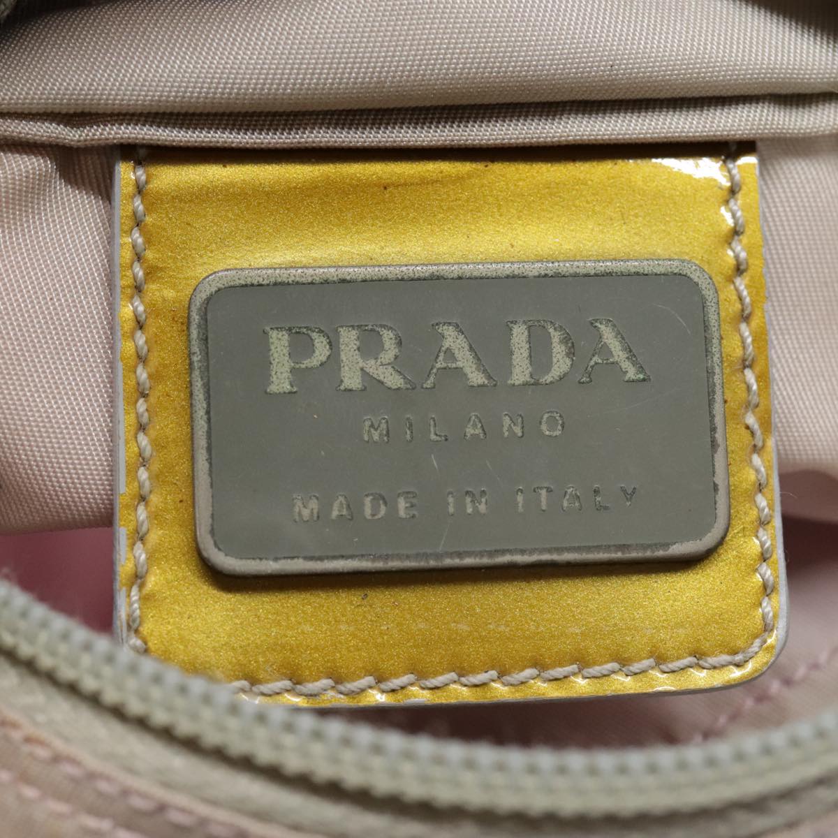 PRADA Shoulder Bag Nylon Pink Silver Auth 90260