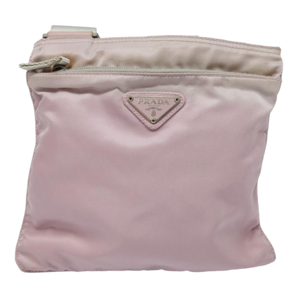 PRADA Shoulder Bag Nylon Pink Silver Auth 90260 - 0