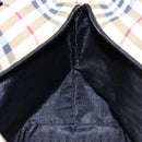 BURBERRY Nova Check Hand Bag PVC Beige Silver Auth 90263-19