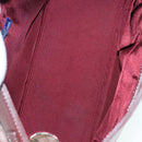 BURBERRY Nova Check Blue Label Hand Bag Nylon Leather Red Pink Silver Auth 90265-14