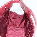 BURBERRY Nova Check Blue Label Hand Bag Nylon Leather Red Pink Silver Auth 90265-15