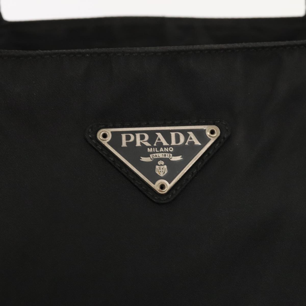 PRADA Hand Bag Nylon Black Auth 90266