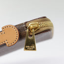 CELINE Macadam Canvas Clutch Bag PVC Leather Brown Gold Auth 90268-7