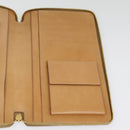 CELINE Macadam Canvas Clutch Bag PVC Leather Brown Gold Auth 90268-20