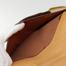 CELINE Macadam Canvas Clutch Bag PVC Leather Brown Gold Auth 90268-23