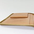 CELINE Macadam Canvas Clutch Bag PVC Leather Brown Gold Auth 90268-24