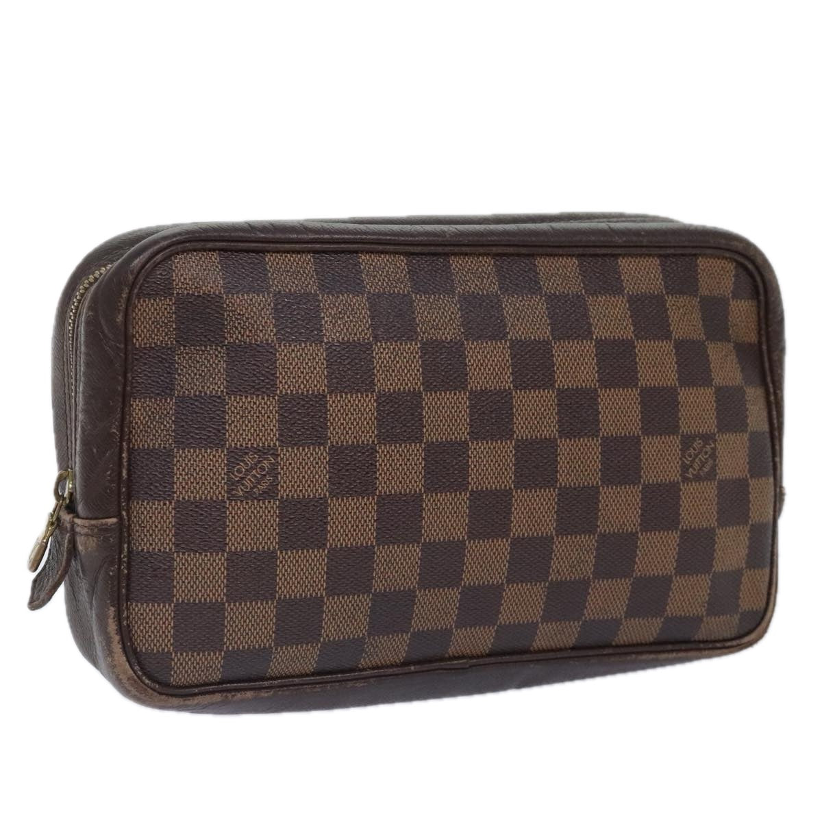 LOUIS VUITTON Damier Ebene Trousse Toilette25 Clutch Bag N47624 LV Auth 90282