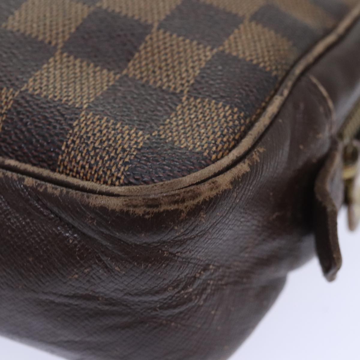 LOUIS VUITTON Damier Ebene Trousse Toilette25 Clutch Bag N47624 LV Auth 90282