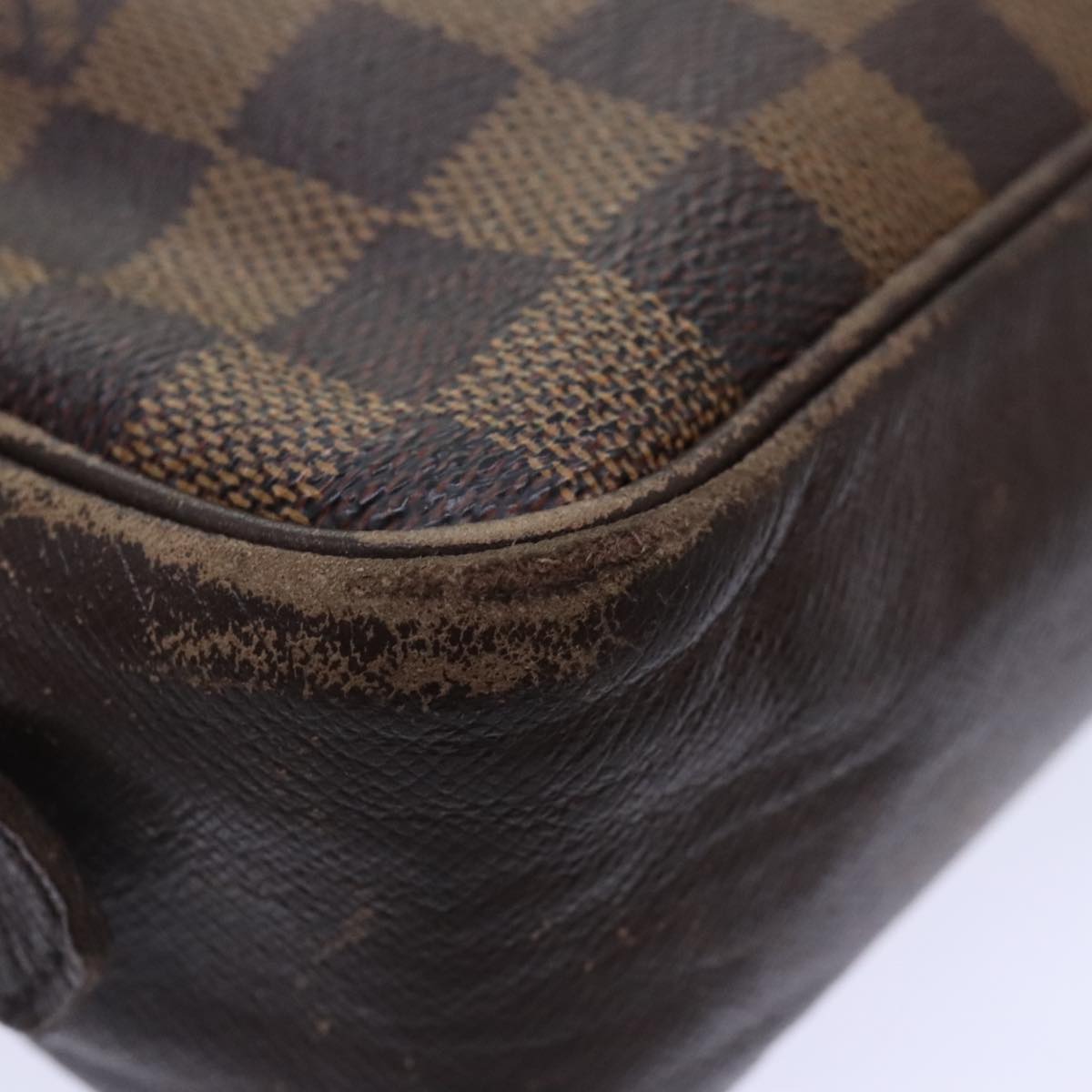 LOUIS VUITTON Damier Ebene Trousse Toilette25 Clutch Bag N47624 LV Auth 90282