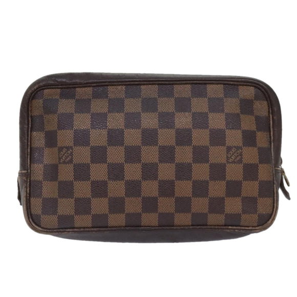 LOUIS VUITTON Damier Ebene Trousse Toilette25 Clutch Bag N47624 LV Auth 90282