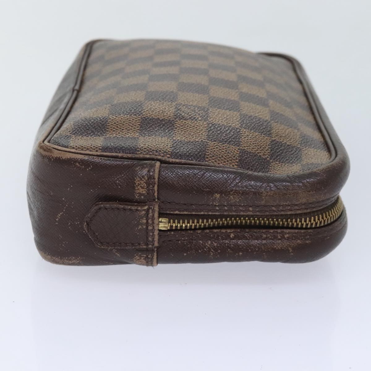 LOUIS VUITTON Damier Ebene Trousse Toilette25 Clutch Bag N47624 LV Auth 90282