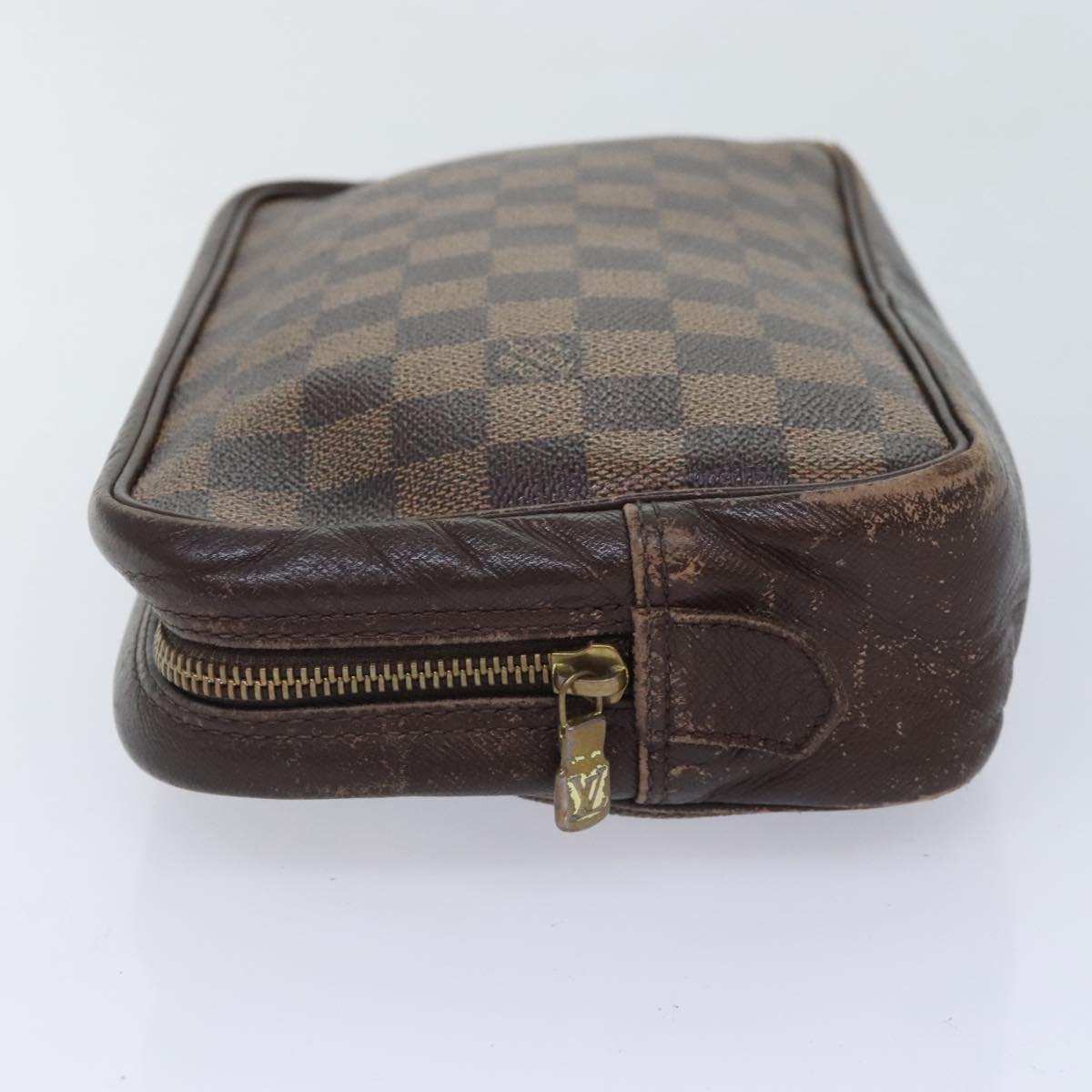 LOUIS VUITTON Damier Ebene Trousse Toilette25 Clutch Bag N47624 LV Auth 90282