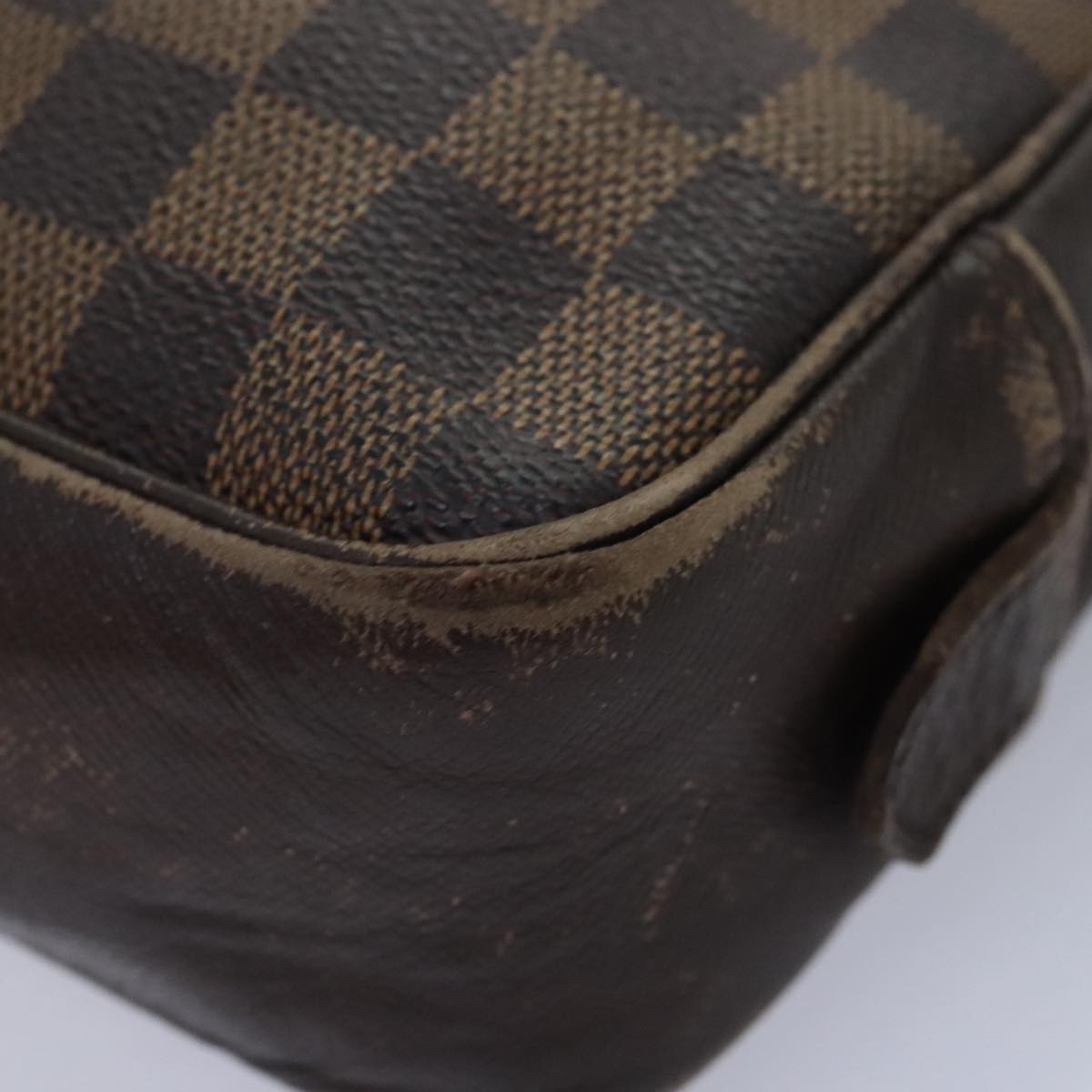 LOUIS VUITTON Damier Ebene Trousse Toilette25 Clutch Bag N47624 LV Auth 90282