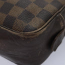 LOUIS VUITTON Damier Ebene Trousse Toilette25 Clutch Bag N47624 LV Auth 90282-14