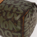 LOUIS VUITTON Monogram Graffiti Keepall 50 Boston Bag Khaki M92196 Auth 90286SAV-15
