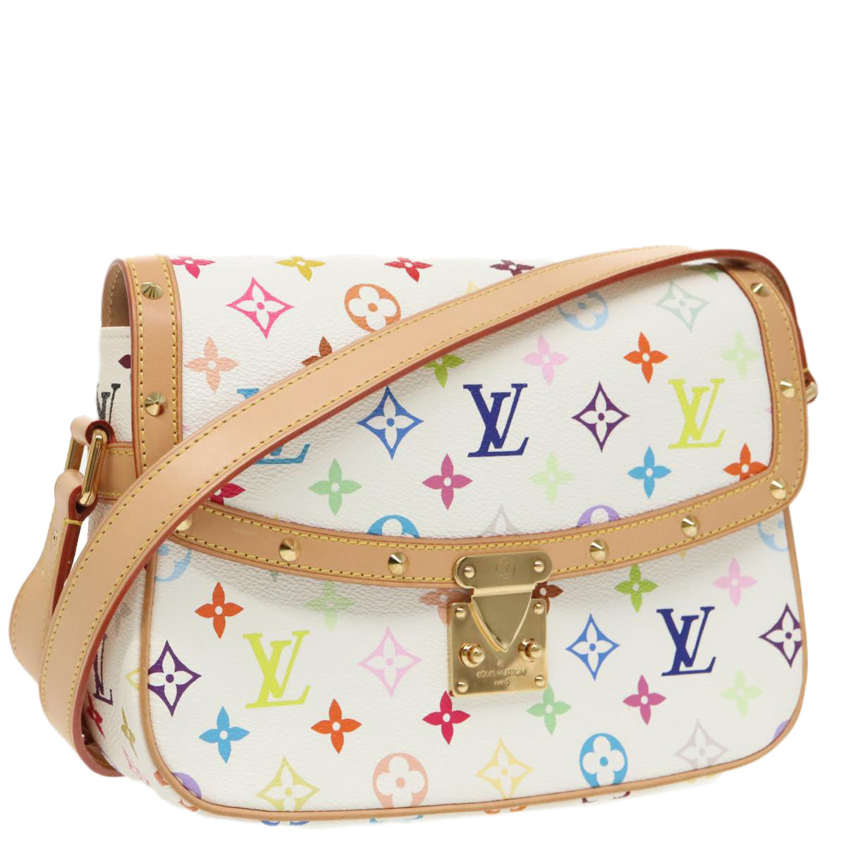 LOUIS VUITTON Monogram Multicolor Sologne Shoulder Bag White M92661 Auth 90289S