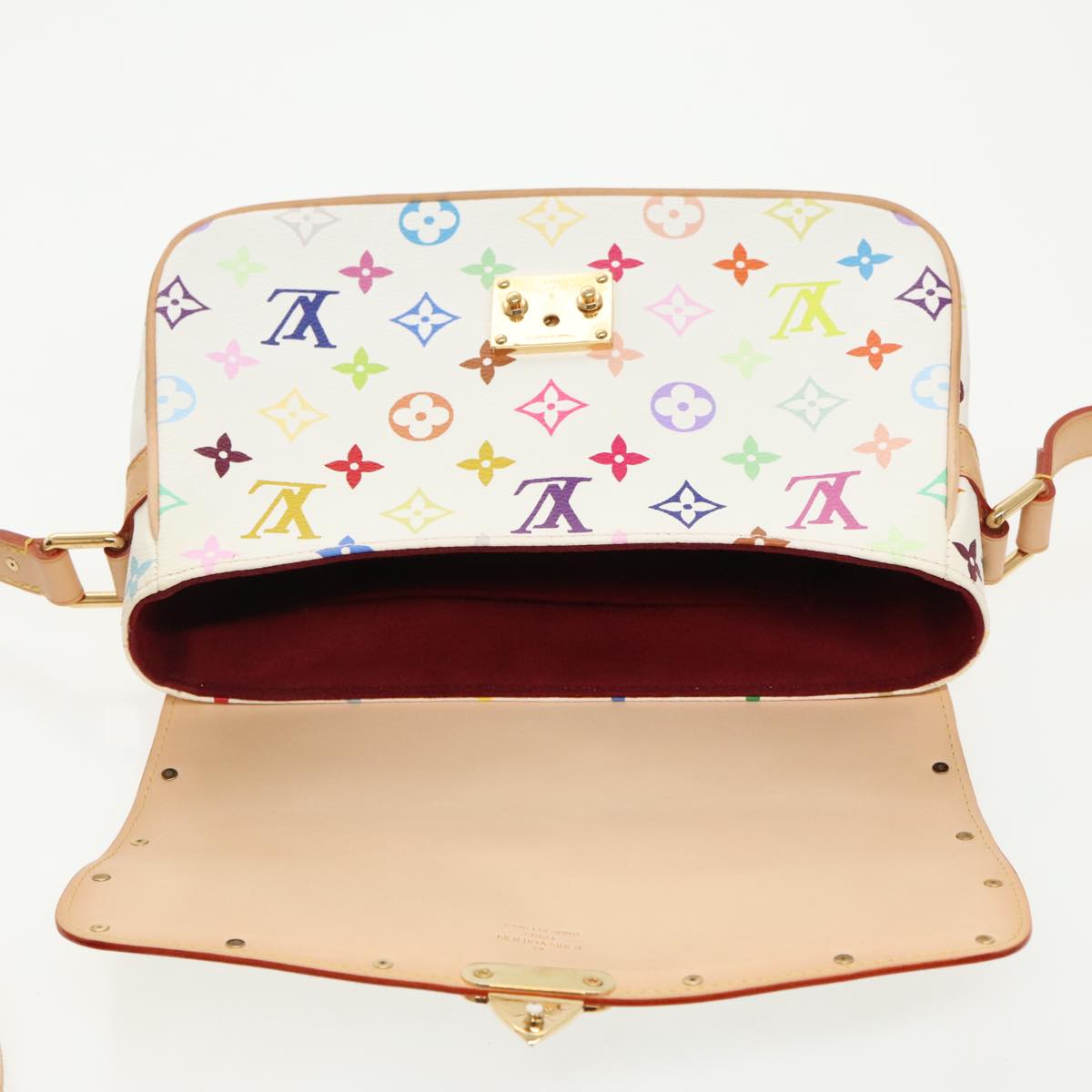 LOUIS VUITTON Monogram Multicolor Sologne Shoulder Bag White M92661 Auth 90289S