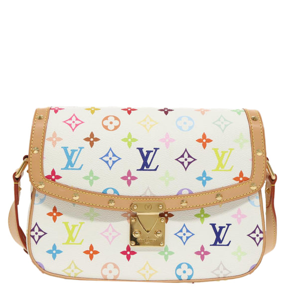 LOUIS VUITTON Monogram Multicolor Sologne Shoulder Bag White M92661 Auth 90289SM