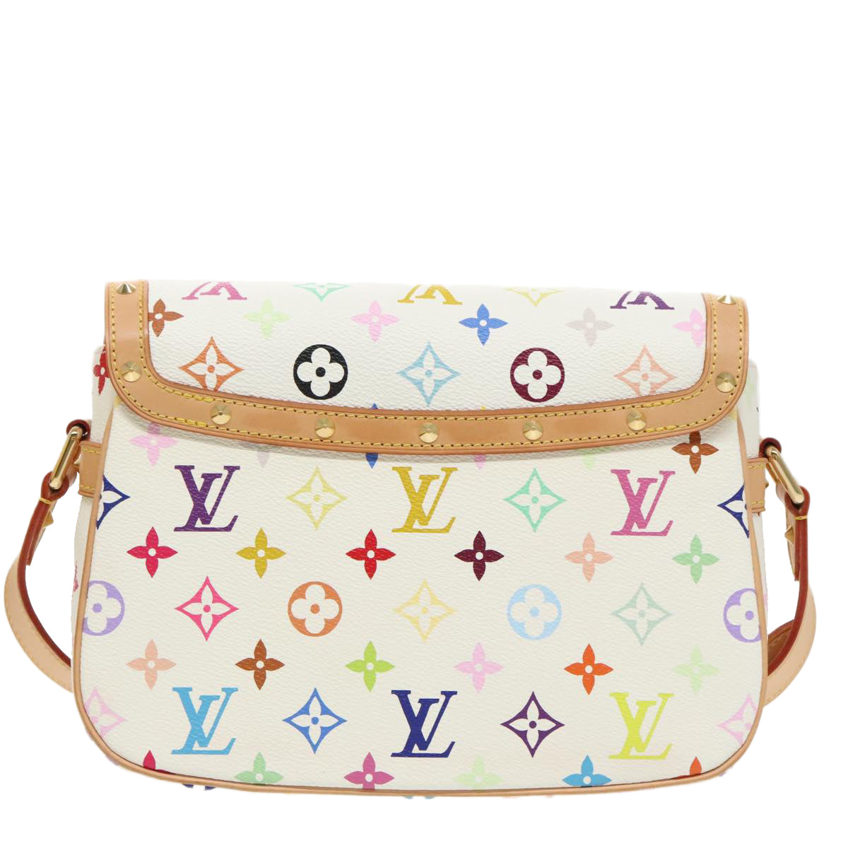 LOUIS VUITTON Monogram Multicolor Sologne Shoulder Bag White M92661 Auth 90289S