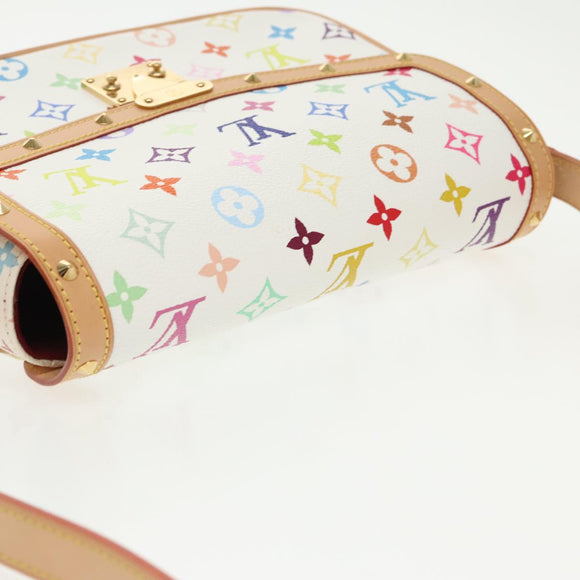 LOUIS VUITTON Monogram Multicolor Sologne Shoulder Bag White M92661 Auth 90289SM