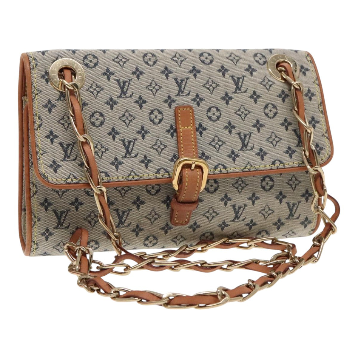 LOUIS VUITTON Monogram Mini Camille Chain Shoulder Bag Blue M92002 Auth 90291