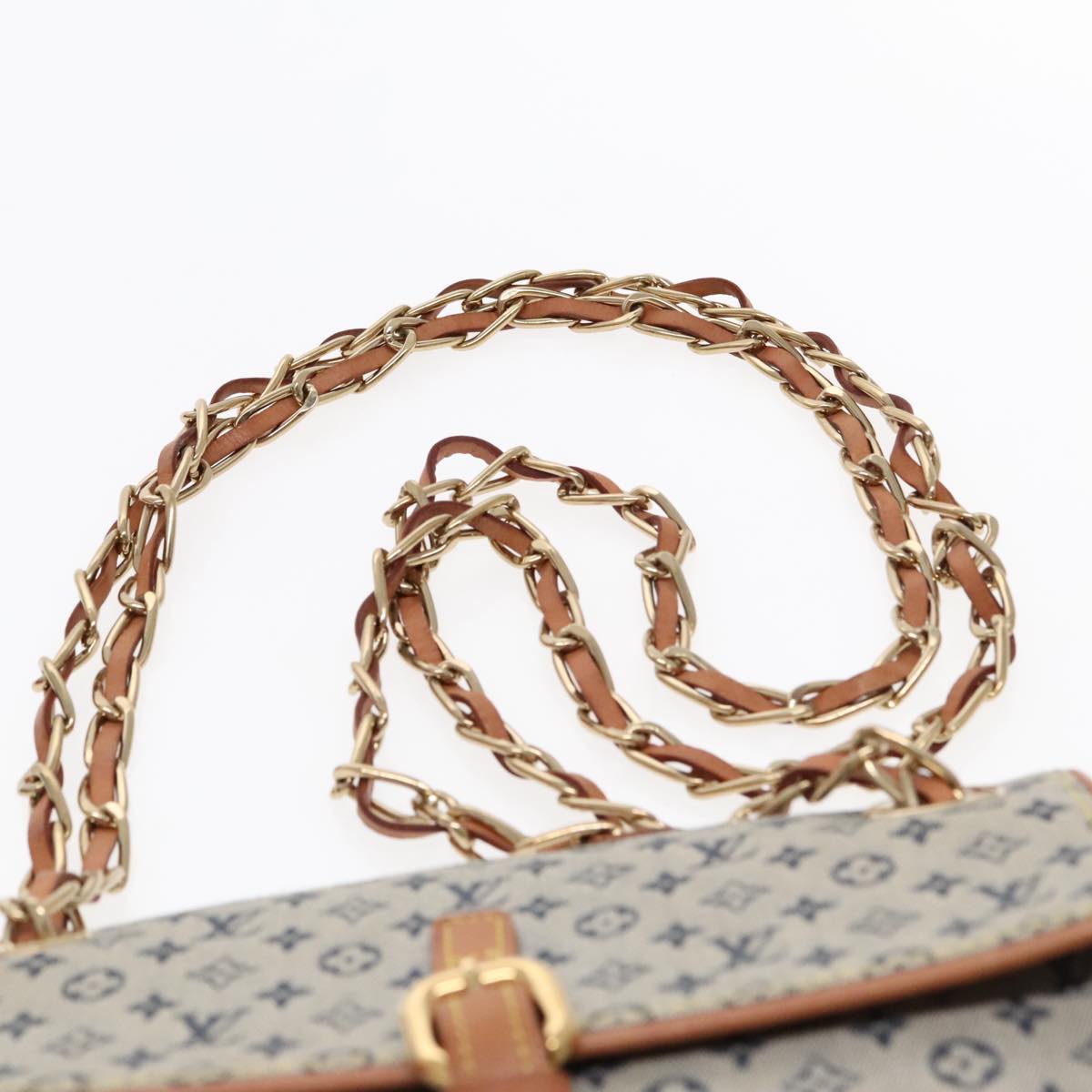 LOUIS VUITTON Monogram Mini Camille Chain Shoulder Bag Blue M92002 Auth 90291