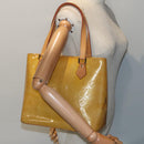 LOUIS VUITTON Monogram Vernis Houston Hand Bag Beige M91004 LV Auth 90318-25