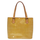 LOUIS VUITTON Monogram Vernis Houston Hand Bag Beige M91004 LV Auth 90318-13