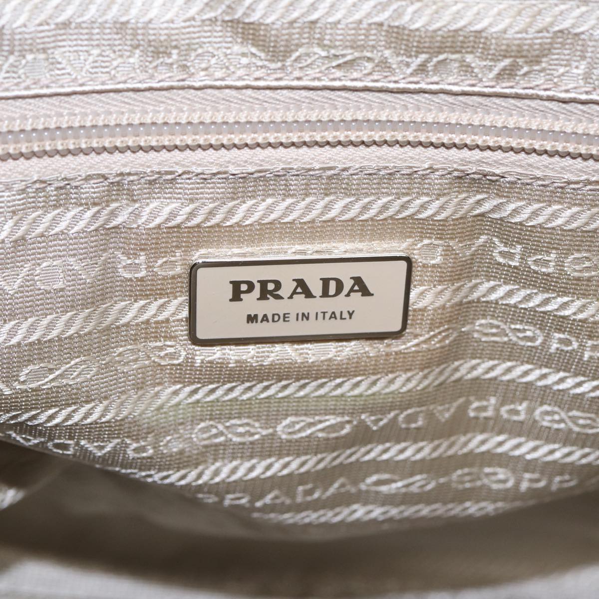 PRADA Shoulder Bag Nylon Light Blue Silver Auth 90337