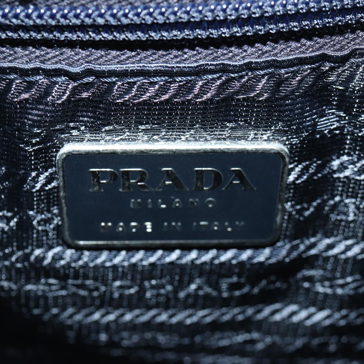 PRADA Shoulder Bag Nylon Light Blue Silver Auth 90338