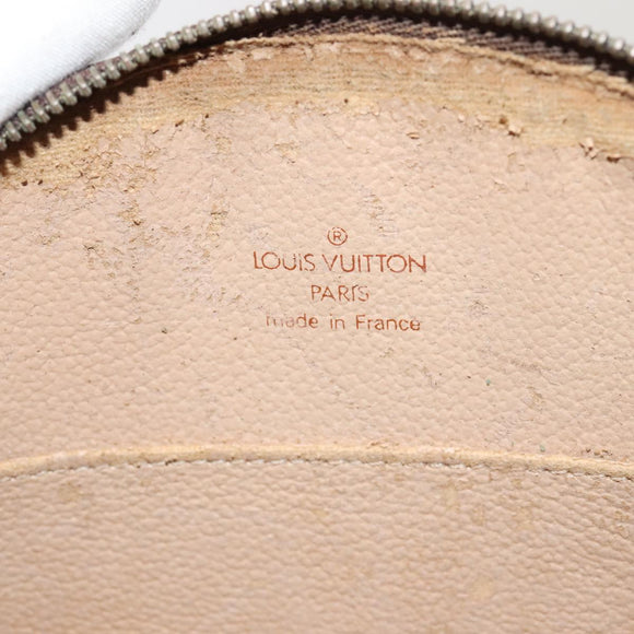 LOUIS VUITTON Monogram Trousse Demi Ronde Cosmetic Pouch M47520 LV Auth 90360
