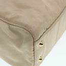 PRADA Hand Bag Nylon Beige Gold Auth 90379-9
