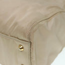 PRADA Hand Bag Nylon Beige Gold Auth 90379-14