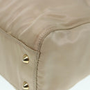 PRADA Hand Bag Nylon Beige Gold Auth 90379-16