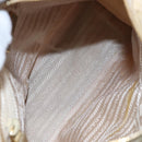 PRADA Hand Bag Nylon Beige Gold Auth 90379-11