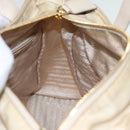 PRADA Hand Bag Nylon Beige Gold Auth 90379-19